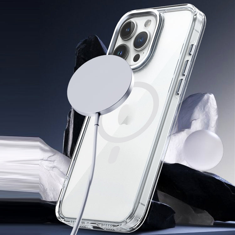 For iPhone 15 MagSafe Magnetic Clear Phone Case(Sierra Blue) - iPhone 15 Cases by PMC Jewellery | Online Shopping South Africa | PMC Jewellery