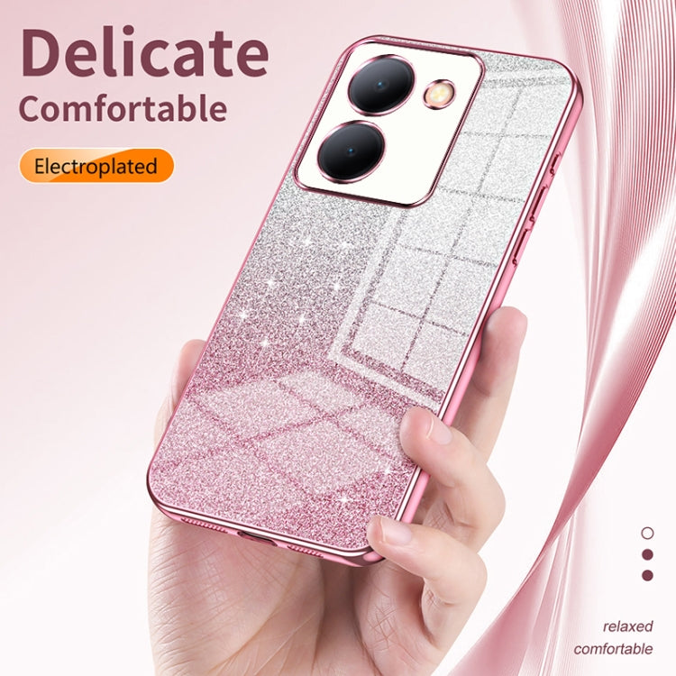 For vivo X100 Pro Gradient Glitter Powder Electroplated Phone Case(Gold) - vivo Tempered Glass by imak | Online Shopping South Africa | PMC TechLife | Buy Now Pay Later Mobicred
