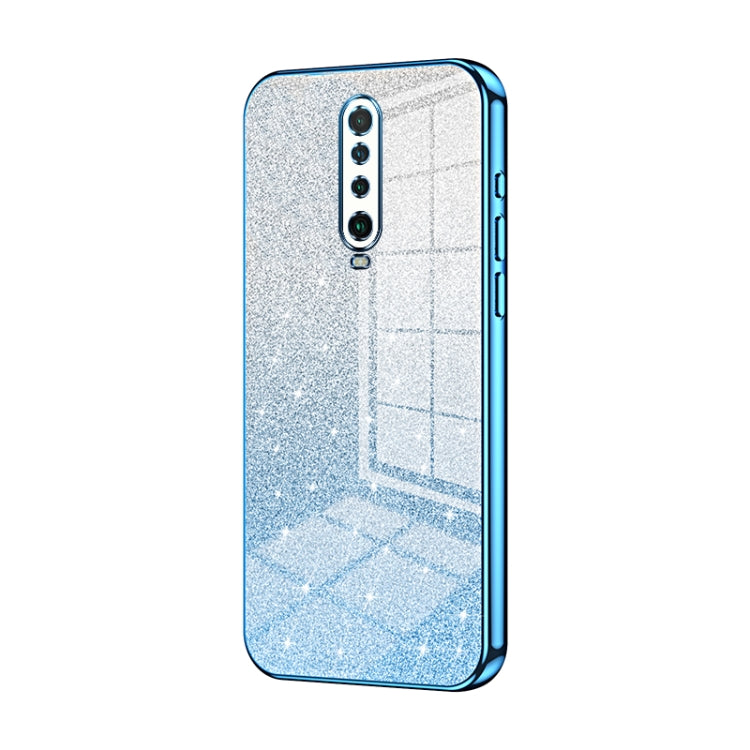 For Xiaomi Redmi K30 / K30 5G Gradient Glitter Powder Electroplated Phone Case(Blue) - Xiaomi Cases by PMC TechLife | Online Shopping South Africa | PMC TechLife | Buy Now Pay Later Mobicred