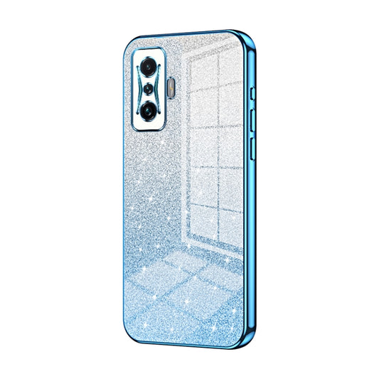 For Xiaomi Redmi K50 Gaming / Poco F4 GT Gradient Glitter Powder Electroplated Phone Case(Blue) - Xiaomi Cases by PMC Jewellery | Online Shopping South Africa | PMC Jewellery | Buy Now Pay Later Mobicred