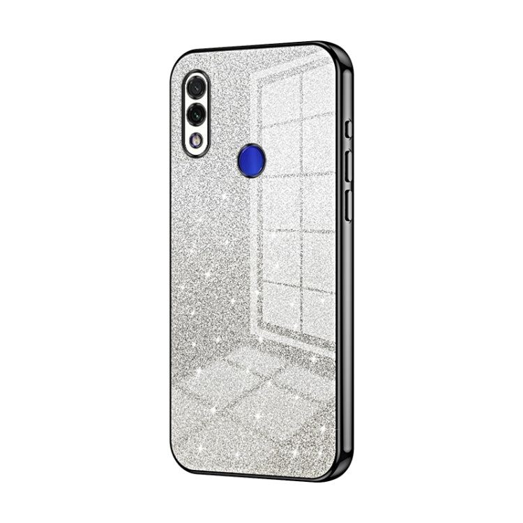 For Xiaomi Redmi Note 7 / Note 7 Pro Gradient Glitter Powder Electroplated Phone Case(Black) - Xiaomi Cases by PMC TechLife | Online Shopping South Africa | PMC TechLife | Buy Now Pay Later Mobicred