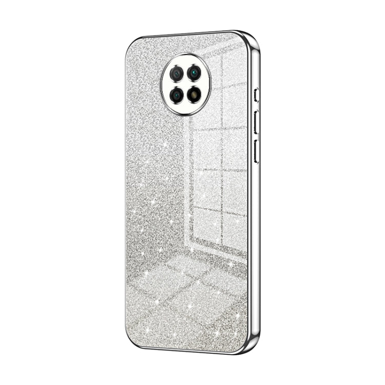 For Xiaomi Redmi Note 9 5G / Note 9T Gradient Glitter Powder Electroplated Phone Case(Silver) - Xiaomi Cases by PMC Jewellery | Online Shopping South Africa | PMC Jewellery | Buy Now Pay Later Mobicred