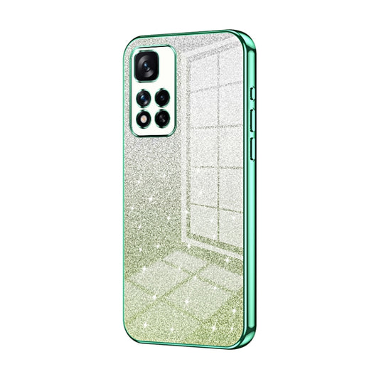 For Xiaomi Redmi Note 11 Pro+ 5G Gradient Glitter Powder Electroplated Phone Case(Green) - Xiaomi Cases by PMC Jewellery | Online Shopping South Africa | PMC Jewellery | Buy Now Pay Later Mobicred