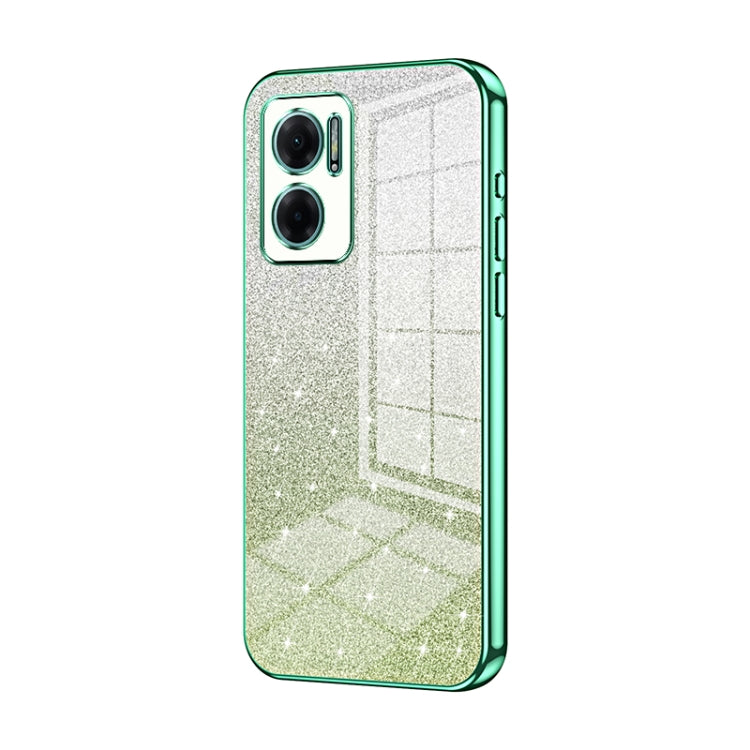 For Xiaomi Redmi Note 11E / Redmi 10 5G Gradient Glitter Powder Electroplated Phone Case(Green) - Xiaomi Cases by PMC TechLife | Online Shopping South Africa | PMC TechLife | Buy Now Pay Later Mobicred