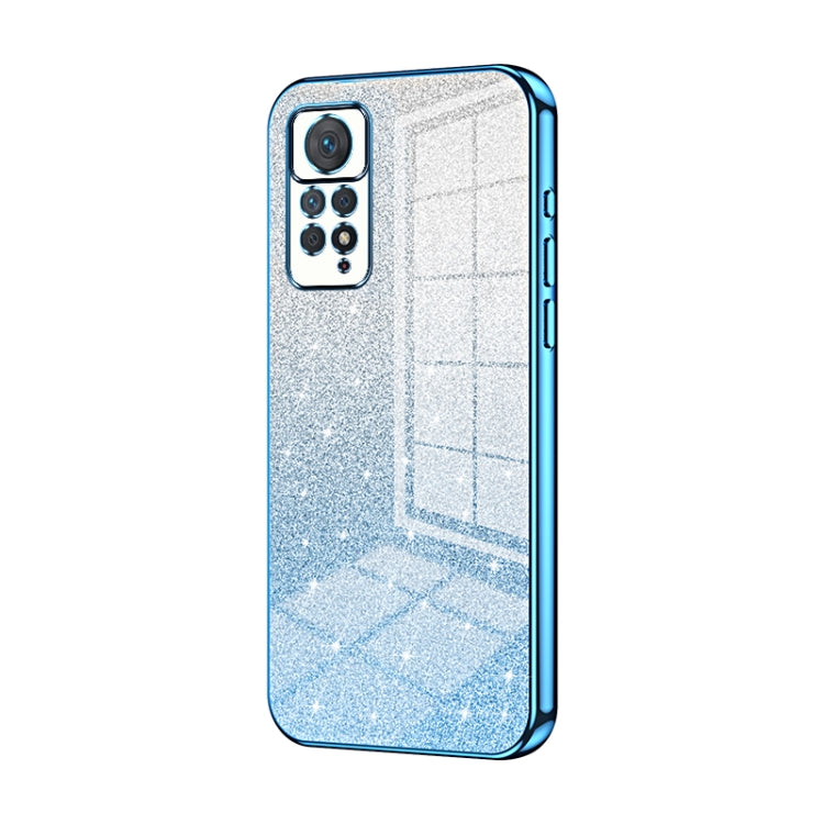 For Xiaomi Redmi Note 11 Pro 4G/5G Global Gradient Glitter Powder Electroplated Phone Case(Blue) - Xiaomi Cases by PMC TechLife | Online Shopping South Africa | PMC TechLife