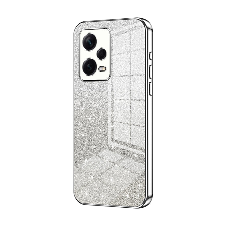 For Xiaomi Redmi Note 12 Pro+  Gradient Glitter Powder Electroplated Phone Case(Silver) - Xiaomi Cases by PMC TechLife | Online Shopping South Africa | PMC TechLife | Buy Now Pay Later Mobicred