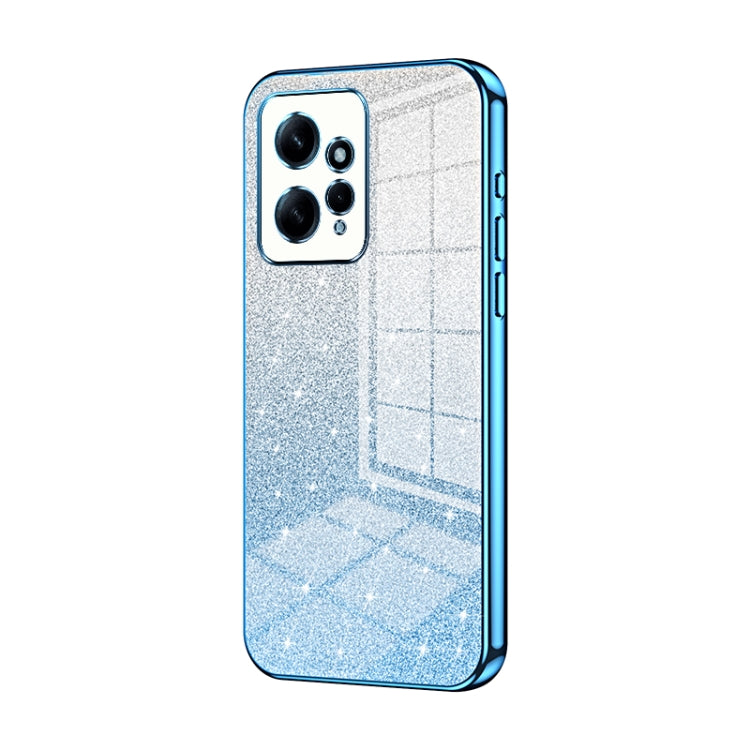 For Xiaomi Redmi Note 12 4G Gradient Glitter Powder Electroplated Phone Case(Blue) - Xiaomi Cases by PMC Jewellery | Online Shopping South Africa | PMC Jewellery | Buy Now Pay Later Mobicred