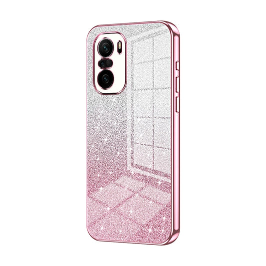 For Xiaomi Redmi K40 / K40 Pro / K40 Pro+ Gradient Glitter Powder Electroplated Phone Case(Pink) - Xiaomi Cases by PMC Jewellery | Online Shopping South Africa | PMC Jewellery | Buy Now Pay Later Mobicred