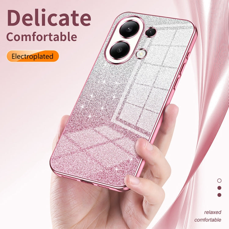 For Xiaomi Redmi Note 9 4G Gradient Glitter Powder Electroplated Phone Case(Blue) - Xiaomi Cases by PMC TechLife | Online Shopping South Africa | PMC TechLife | Buy Now Pay Later Mobicred