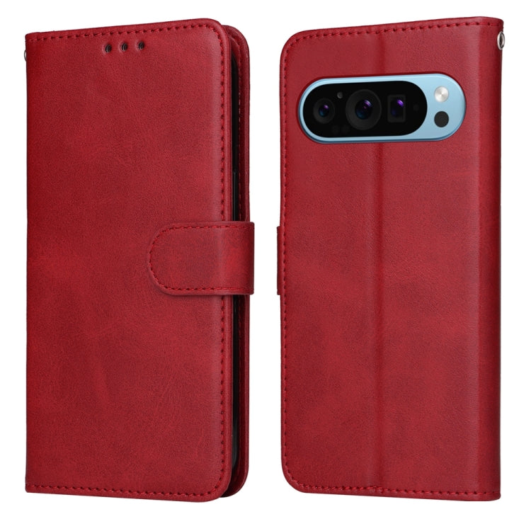 For Google Pixel 9 Classic Calf Texture Flip Leather Phone Case(Red) - free shipping - PMC TechLife - Order now!