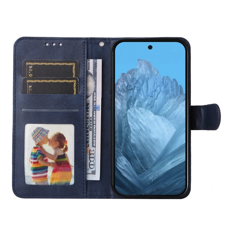 For Google Pixel 9 Classic Calf Texture Flip Leather Phone Case(Blue) - Google Cases by PMC Jewellery | Online Shopping South Africa | PMC Jewellery | Buy Now Pay Later Mobicred