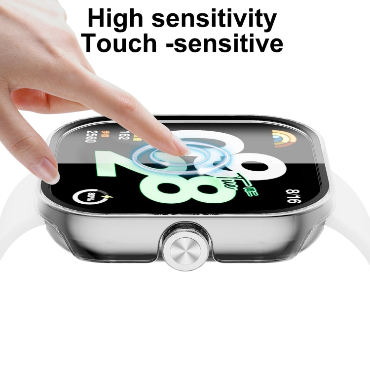 For Redmi Watch 4 PC + Tempered Glass Integrated Watch Protective Case(Black) - Watch Cases by PMC TechLife | Online Shopping South Africa | PMC TechLife
