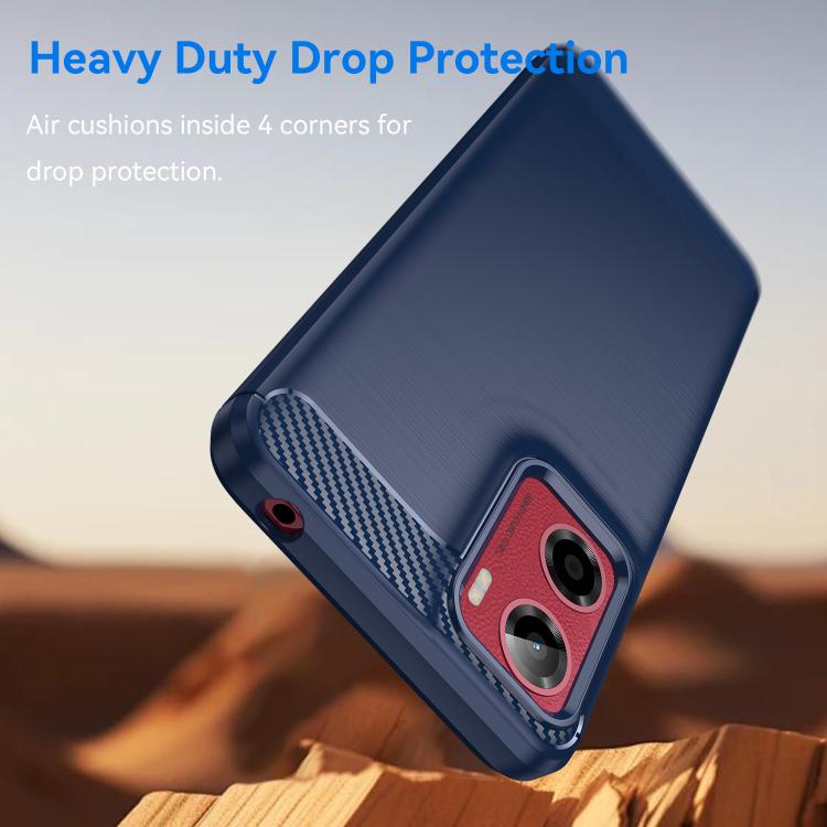 For Motorola Moto E15 Carbon Fiber Brushed Texture TPU Phone Case(Blue) - free shipping - PMC TechLife - Order now!