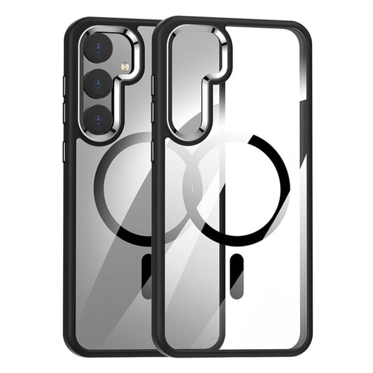 For Samsung Galaxy S25 5G MagSafe Anti-fingerprint Highly Transparent PC Phone Case(Black) - Galaxy S25 5G Cases by PMC Jewellery | Online Shopping South Africa | PMC Jewellery | Buy Now Pay Later Mobicred