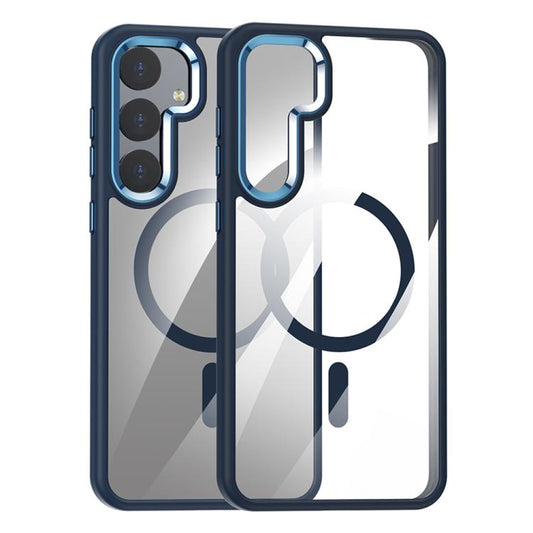 For Samsung Galaxy S25 5G MagSafe Anti-fingerprint Highly Transparent PC Phone Case(Blue) - Galaxy S25 5G Cases by PMC Jewellery | Online Shopping South Africa | PMC Jewellery | Buy Now Pay Later Mobicred