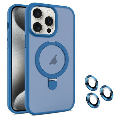 For iPhone 15 Pro MagSafe Magnetic Holder Phone Case(Blue) - iPhone 15 Pro Cases by PMC Jewellery | Online Shopping South Africa | PMC Jewellery