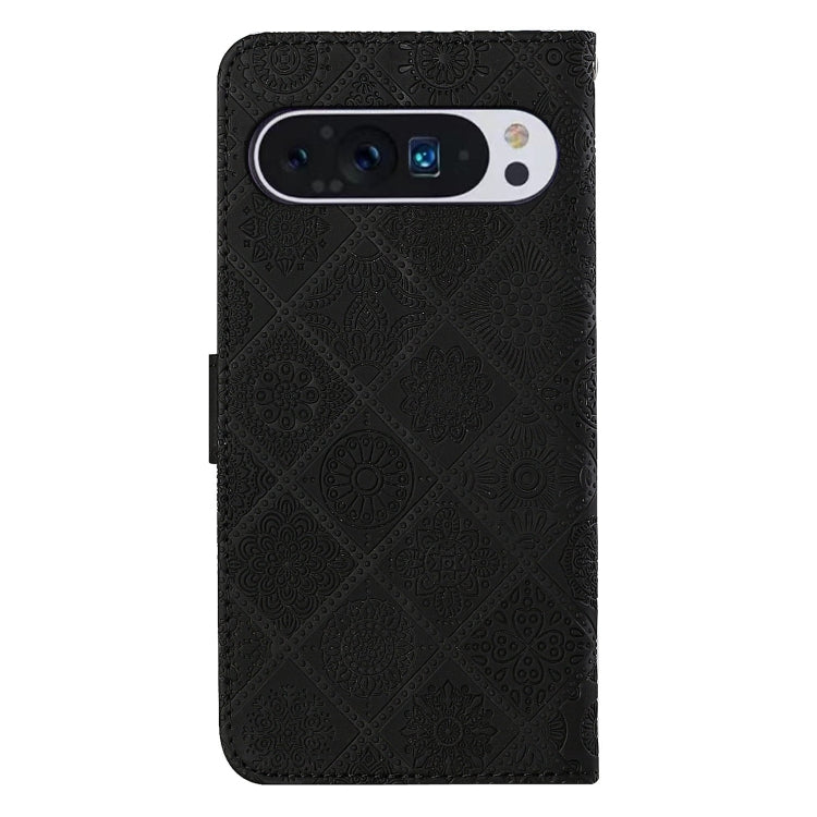 For Google Pixel 9 Pro XL Ethnic Style Embossed Pattern Leather Phone Case(Black) - Google Cases by PMC Jewellery | Online Shopping South Africa | PMC Jewellery | Buy Now Pay Later Mobicred