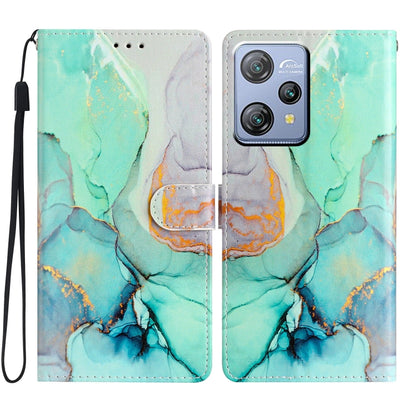For Blackview A53 Pro Colored Drawing Leather Phone Case(Green Marble) - More Brand by PMC Jewellery | Online Shopping South Africa | PMC Jewellery | Buy Now Pay Later Mobicred