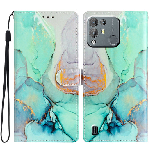 For Blackview A55 Pro Colored Drawing Leather Phone Case(Green Marble) - More Brand by PMC Jewellery | Online Shopping South Africa | PMC Jewellery | Buy Now Pay Later Mobicred