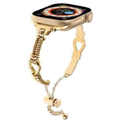 For Apple Watch Series 8 45mm Twist Metal Bracelet Chain Watch Band(Gold) - Watch Bands by PMC Jewellery | Online Shopping South Africa | PMC Jewellery