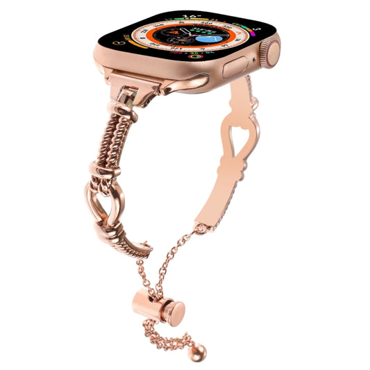 For Apple Watch Series 3 38mm Twist Metal Bracelet Chain Watch Band(Rose Gold) - Watch Bands by PMC Jewellery | Online Shopping South Africa | PMC Jewellery