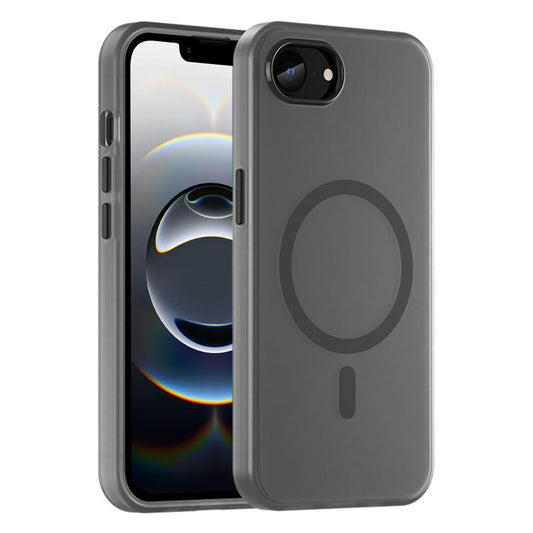 For iPhone 16e MagSafe Frosted Translucent TPU + PC Full Coverage Phone Case(Black) - iPhone 16e Cases by PMC Jewellery | Online Shopping South Africa | PMC Jewellery | Buy Now Pay Later Mobicred