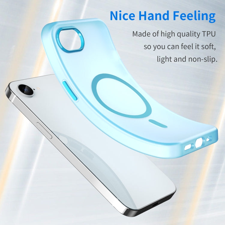For iPhone 16e MagSafe Frosted Translucent TPU + PC Full Coverage Phone Case(Blue) - iPhone 16e Cases by PMC TechLife | Online Shopping South Africa | PMC TechLife | Buy Now Pay Later Mobicred