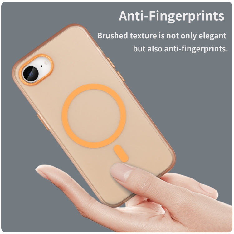 For iPhone 16e MagSafe Frosted Translucent TPU + PC Full Coverage Phone Case(Orange) - iPhone 16e Cases by PMC TechLife | Online Shopping South Africa | PMC TechLife | Buy Now Pay Later Mobicred