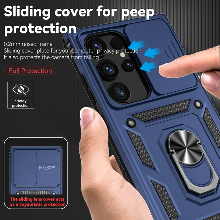 For Samsung Galaxy S24 Ultra 5G Sliding Camshield Holder Phone Case(Blue) - Galaxy S24 Ultra 5G Cases by PMC TechLife | Online Shopping South Africa | PMC TechLife