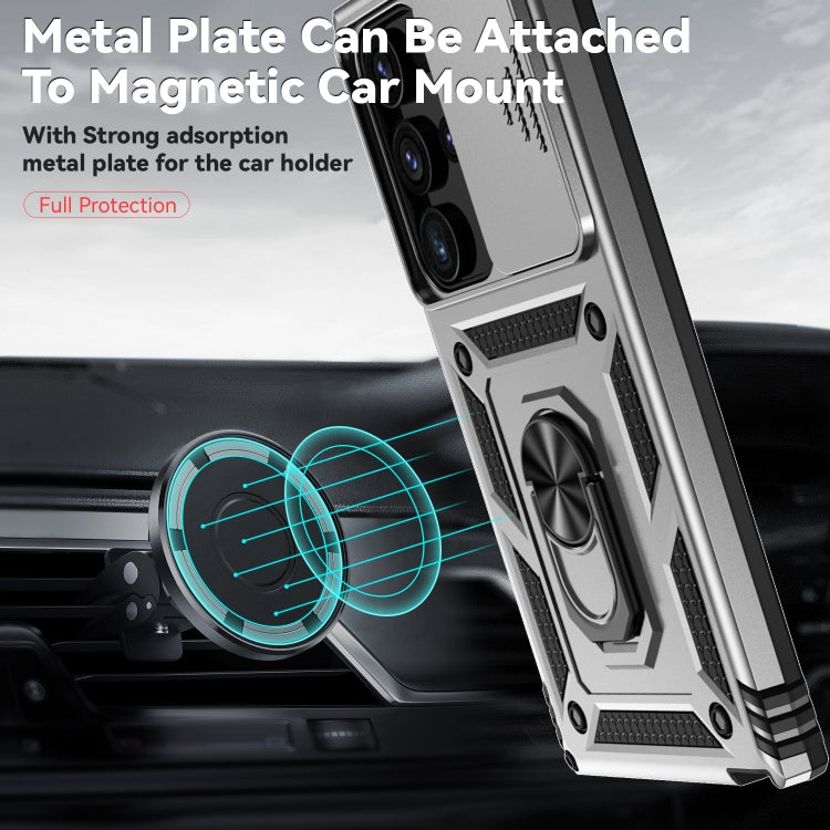 For Samsung Galaxy S24 Ultra 5G Sliding Camshield Holder Phone Case(Silver) - Galaxy S24 Ultra 5G Cases by PMC TechLife | Online Shopping South Africa | PMC TechLife