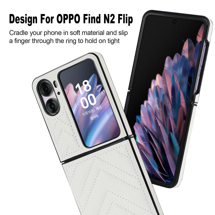 For OPPO Find N2 Flip V-shaped Folding Phone Case(White) - Find N2 Flip Cases by PMC Jewellery | Online Shopping South Africa | PMC Jewellery