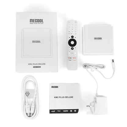 MECOOL KM2 Plus Android 11 Dual-band WiFi Smart Voice TV Box 4GB+32GB, AU Plug(White) - Amlogic S905 by MECOOL | Online Shopping South Africa | PMC Jewellery | Buy Now Pay Later Mobicred