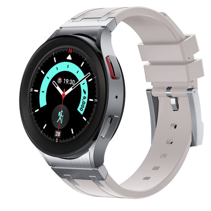 For Samsung Galaxy watch 4 / 5 / 6 AP Series Liquid Silicone Watch Band(Silver Starlight) - Watch Bands by PMC Jewellery | Online Shopping South Africa | PMC Jewellery