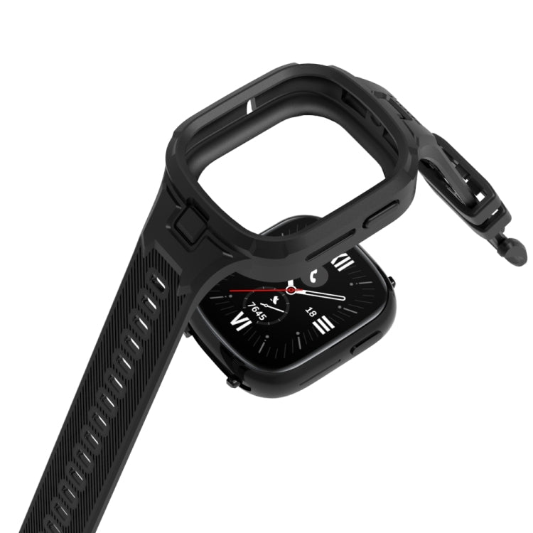 For Honor Watch 4 Solid Color Integrated TPU Watch Band(Black) - Watch Bands by PMC TechLife | Online Shopping South Africa | PMC TechLife