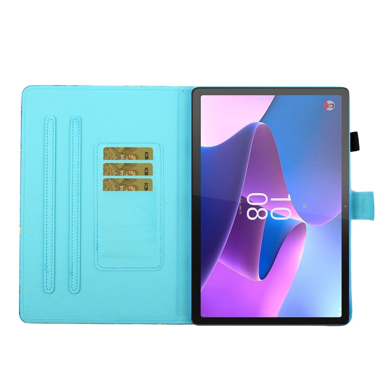 For Lenovo Tab P12 2023 / TB370FU Coloured Drawing Stitching Smart Leather Tablet Case(Panda) - Lenovo by PMC TechLife | Online Shopping South Africa | PMC TechLife | Buy Now Pay Later Mobicred
