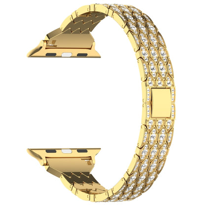 For Apple Watch Series 9 41mm Devil Eye Diamond Bracelet Metal Watch Band(Gold) - Watch Bands by PMC Jewellery | Online Shopping South Africa | PMC Jewellery