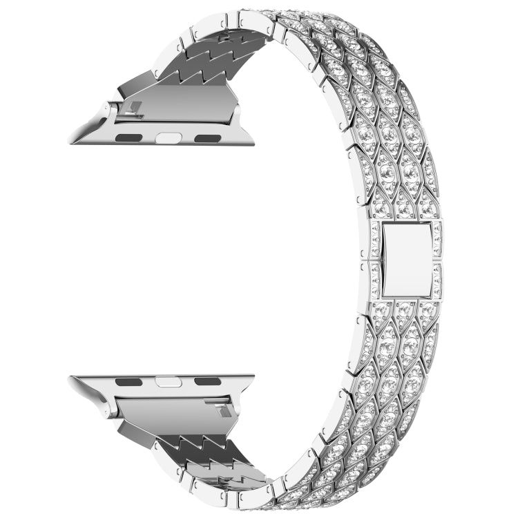 For Apple Watch Ultra 49mm Devil Eye Diamond Bracelet Metal Watch Band(Silver) - Watch Bands by PMC TechLife | Online Shopping South Africa | PMC TechLife