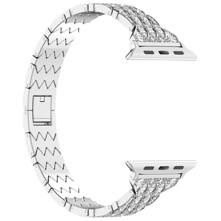For Apple Watch SE 40mm Devil Eye Diamond Bracelet Metal Watch Band(Silver) - Watch Bands by PMC TechLife | Online Shopping South Africa | PMC TechLife