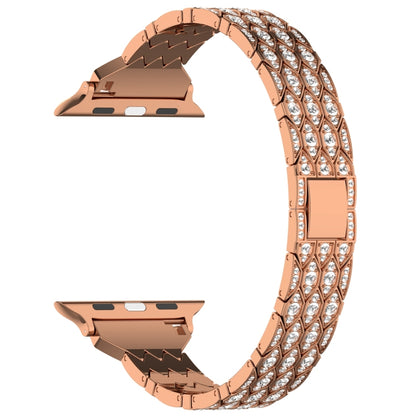 For Apple Watch Series 2 42mm Devil Eye Diamond Bracelet Metal Watch Band(Rose Gold) - Watch Bands by PMC Jewellery | Online Shopping South Africa | PMC Jewellery