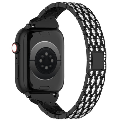 For Apple Watch 42mm Devil Eye Diamond Bracelet Metal Watch Band(Black) - Watch Bands by PMC Jewellery | Online Shopping South Africa | PMC Jewellery