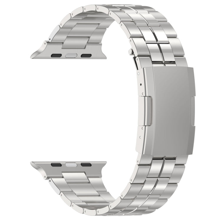 For Apple Watch Series 7 41mm Tortoise Buckle Titanium Steel Watch Band(Silver) - Watch Bands by PMC Jewellery | Online Shopping South Africa | PMC Jewellery