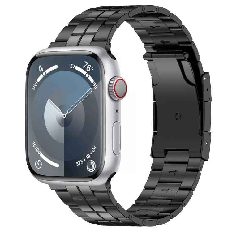 For Apple Watch Series 5 40mm Tortoise Buckle Titanium Steel Watch Band(Black) - Watch Bands by PMC Jewellery | Online Shopping South Africa | PMC Jewellery