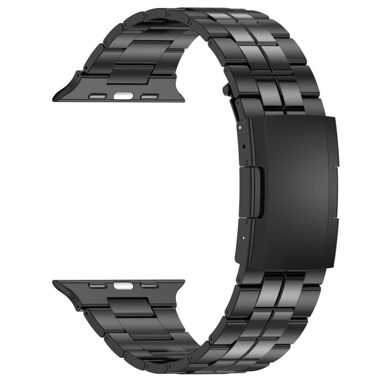 For Apple Watch 42mm Tortoise Buckle Titanium Steel Watch Band(Black) - Watch Bands by PMC Jewellery | Online Shopping South Africa | PMC Jewellery