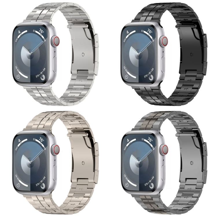 For Apple Watch Series 9 41mm Tortoise Buckle Titanium Steel Watch Band(Silver) - Watch Bands by PMC Jewellery | Online Shopping South Africa | PMC Jewellery