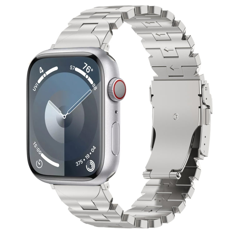 For Apple Watch Series 8 41mm Butterfly Type Titanium Steel Watch Band(Silver) - Watch Bands by PMC Jewellery | Online Shopping South Africa | PMC Jewellery