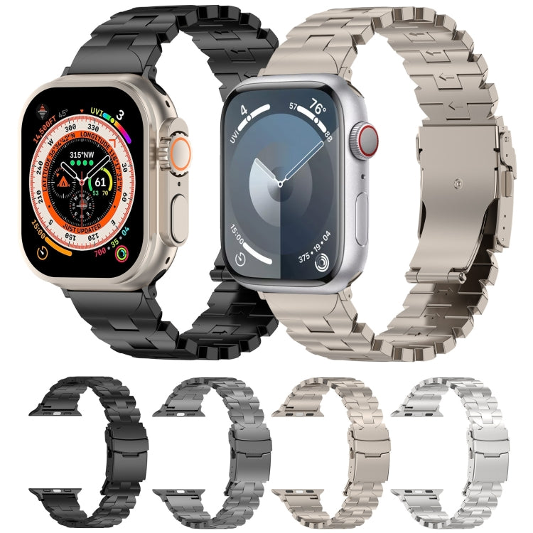 For Apple Watch Series 5 44mm Butterfly Type Titanium Steel Watch Band(Grey) - Watch Bands by PMC Jewellery | Online Shopping South Africa | PMC Jewellery