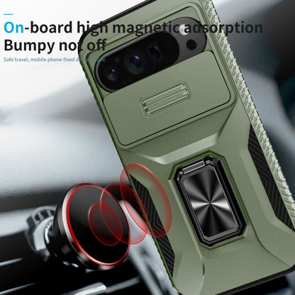 For Google Pixel 9 Pro XL Sliding Camshield Holder Phone Case(Alpine Green) - Google Cases by PMC Jewellery | Online Shopping South Africa | PMC Jewellery | Buy Now Pay Later Mobicred