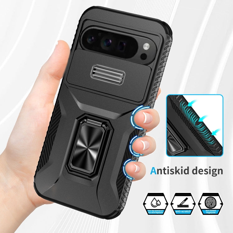 For Google Pixel 9 Pro XL Sliding Camshield Holder Phone Case(Black) - Google Cases by PMC TechLife | Online Shopping South Africa | PMC TechLife | Buy Now Pay Later Mobicred