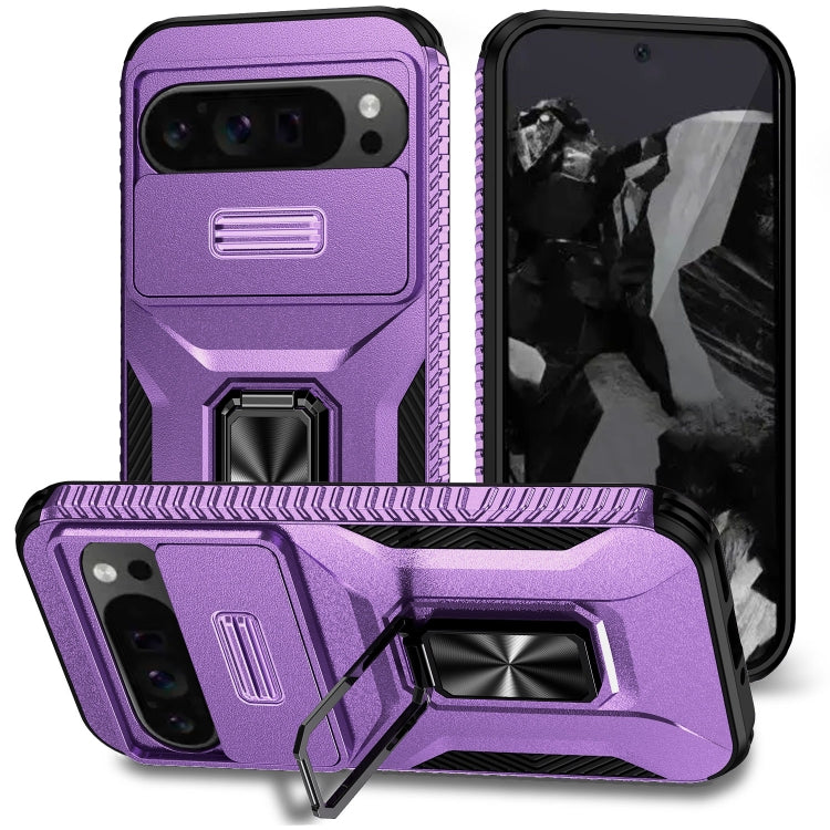 For Google Pixel 9 Pro XL Sliding Camshield Holder Phone Case(Purple) - Google Cases by PMC Jewellery | Online Shopping South Africa | PMC Jewellery | Buy Now Pay Later Mobicred