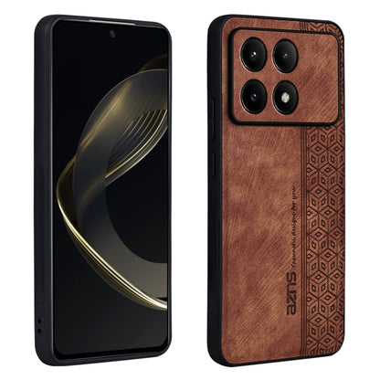 For Xiaomi Redmi K70 AZNS 3D Embossed Skin Feel Phone Case(Brown) - K70 Cases by AZNS | Online Shopping South Africa | PMC Jewellery | Buy Now Pay Later Mobicred